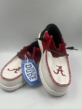NEW Hey Dude Mens 9 Alabama Crimson Tide Wally Shoes Slip on Sneakers NWT
